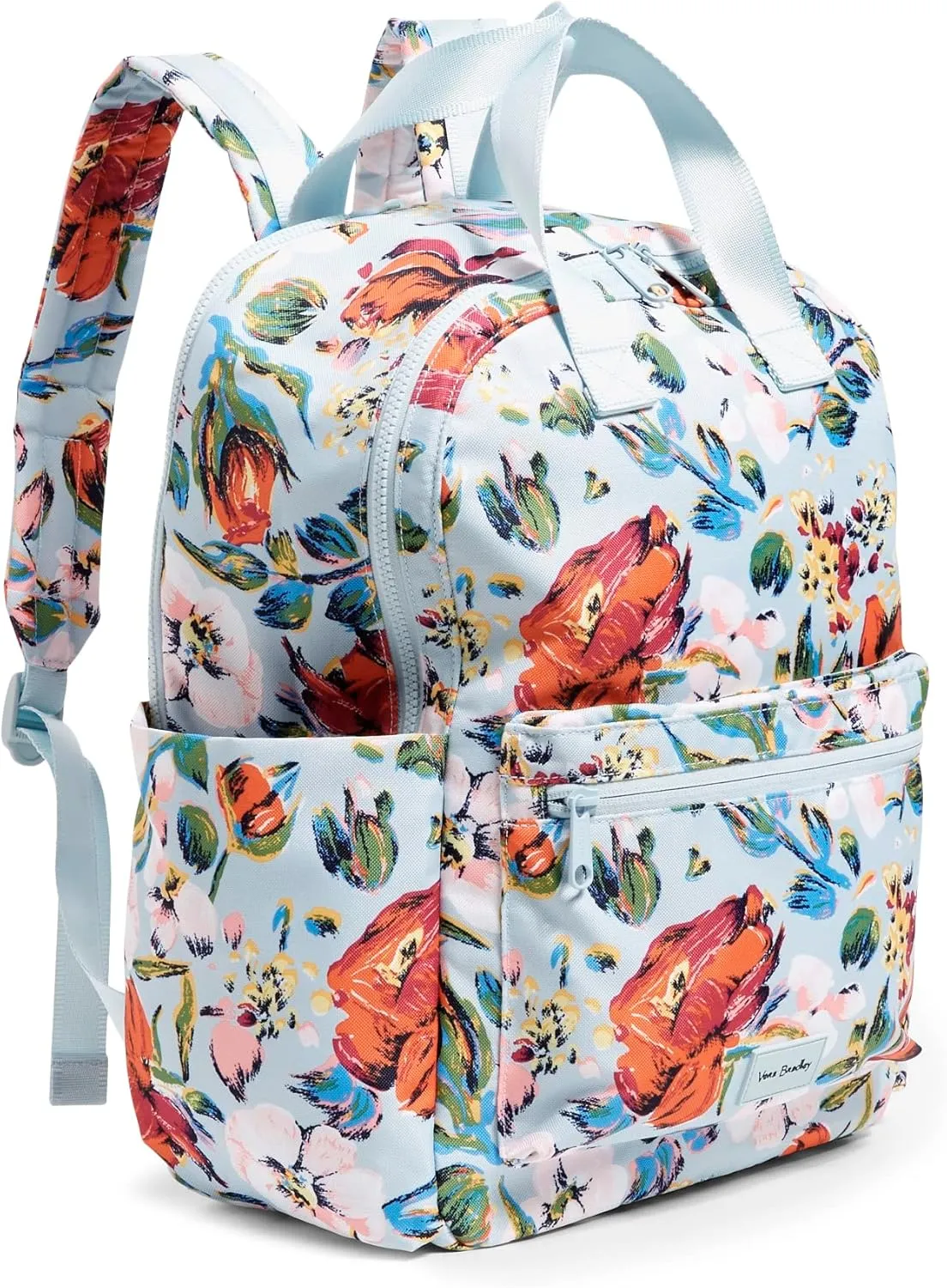 Vera Bradley Women's Recycled Lighten Up Reactive Campus Totepack Backpack, Sea Air Floral, One Size