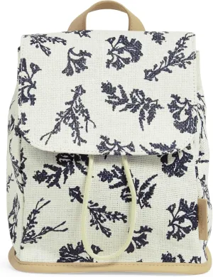 Vera Bradley Women's Straw Mini Backpack Purse, Adrift Coral Blue, One Size
