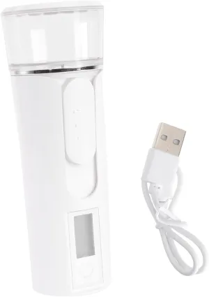 VICASKY 1pc Mini Handheld Nano Facial Mister Moisturizing USB Facial Steamer for Home Office Travel Outdoor Use Easy to Clean Portable Sprayer White