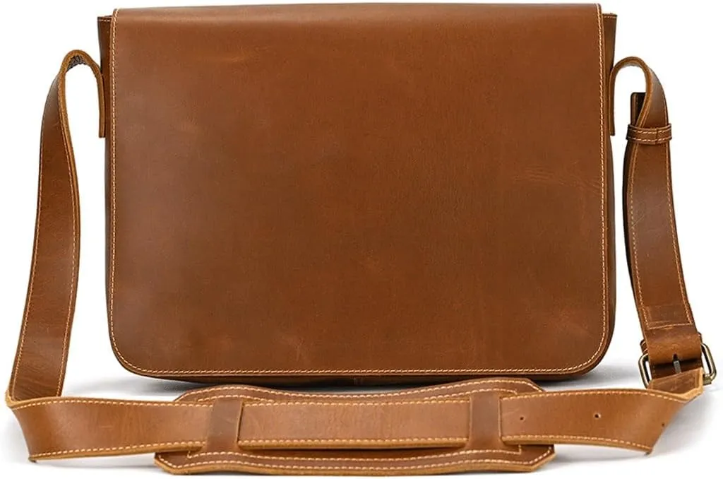 Vintage Crossbody Bag Large Clamshell Briefcase Large Capacity Shoulder Bag