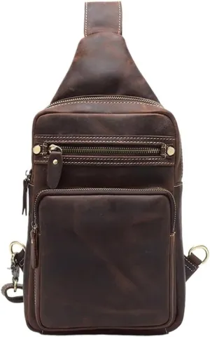 Vintage Handmade Men's Bag Large Capacity Crossbody Bag Chest Bag