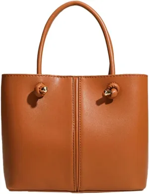 Vintage Knotted Handle Bucket Bag Large Capacity - Single-Shoulder, Crossbody, & Hand Carry Tote Bag