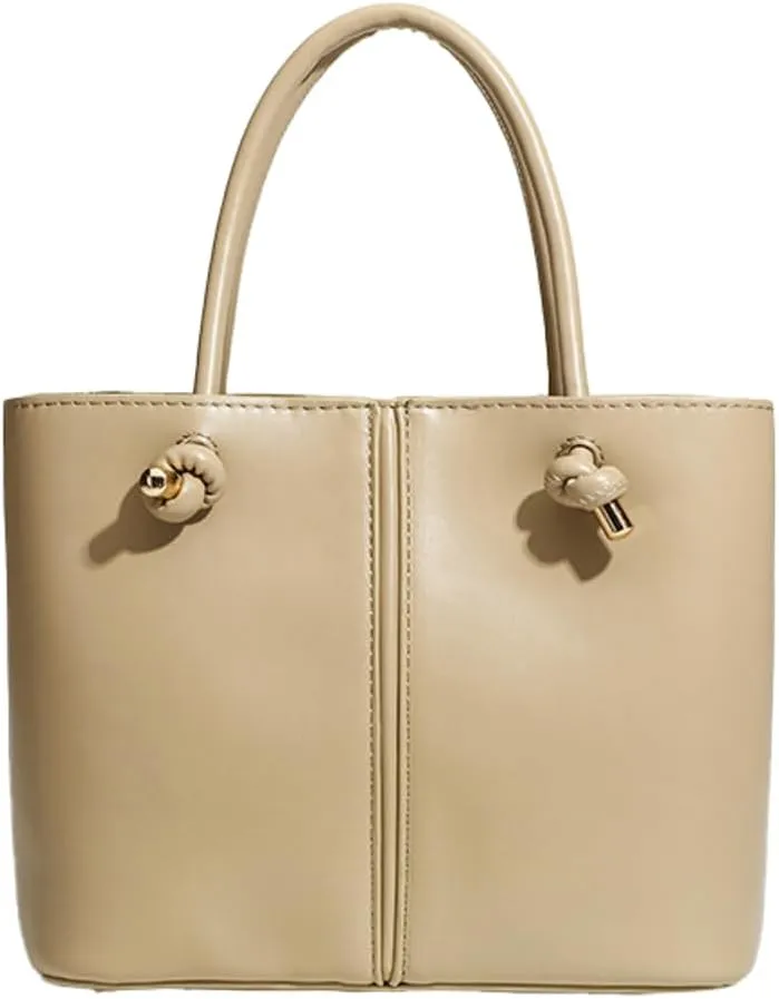 Vintage Knotted Handle Bucket Bag Large Capacity - Single-Shoulder, Crossbody, & Hand Carry Tote Bag