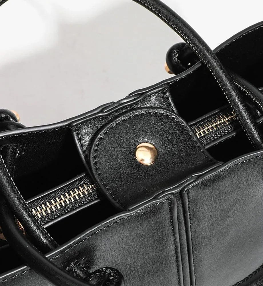 Vintage Knotted Handle Bucket Bag Large Capacity - Single-Shoulder, Crossbody, & Hand Carry Tote Bag