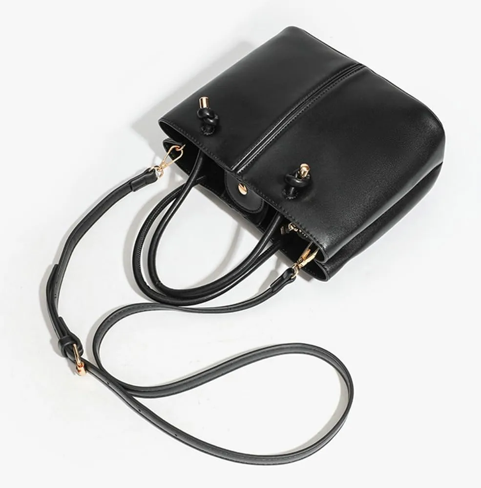 Vintage Knotted Handle Bucket Bag Large Capacity - Single-Shoulder, Crossbody, & Hand Carry Tote Bag