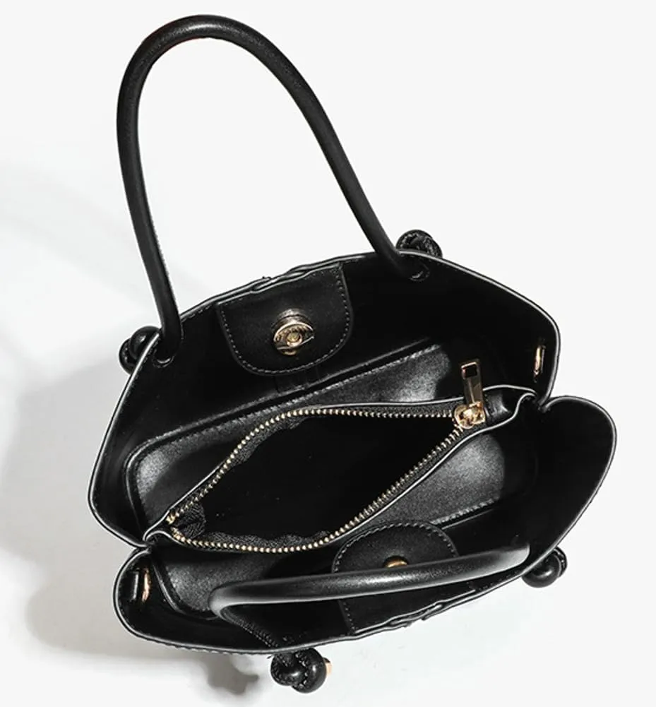 Vintage Knotted Handle Bucket Bag Large Capacity - Single-Shoulder, Crossbody, & Hand Carry Tote Bag