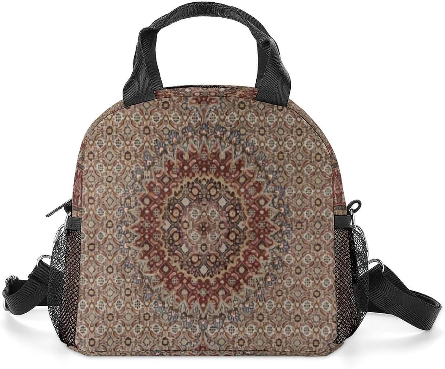Vintage Persian Turkish Oriental Reusable Large Capacity Insulated Crossbody Lunch Bag