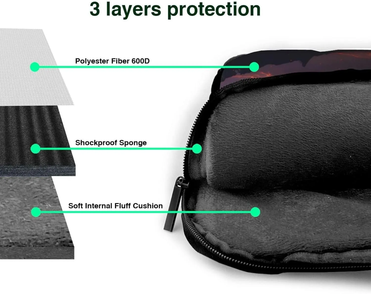 Volcanic Eruptions picture Fashionable and ultra-thin shoulder laptop bag Shockproof soft lining