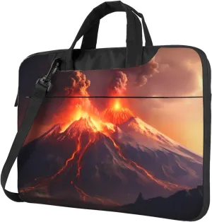 Volcanic Eruptions picture Fashionable and ultra-thin shoulder laptop bag Shockproof soft lining