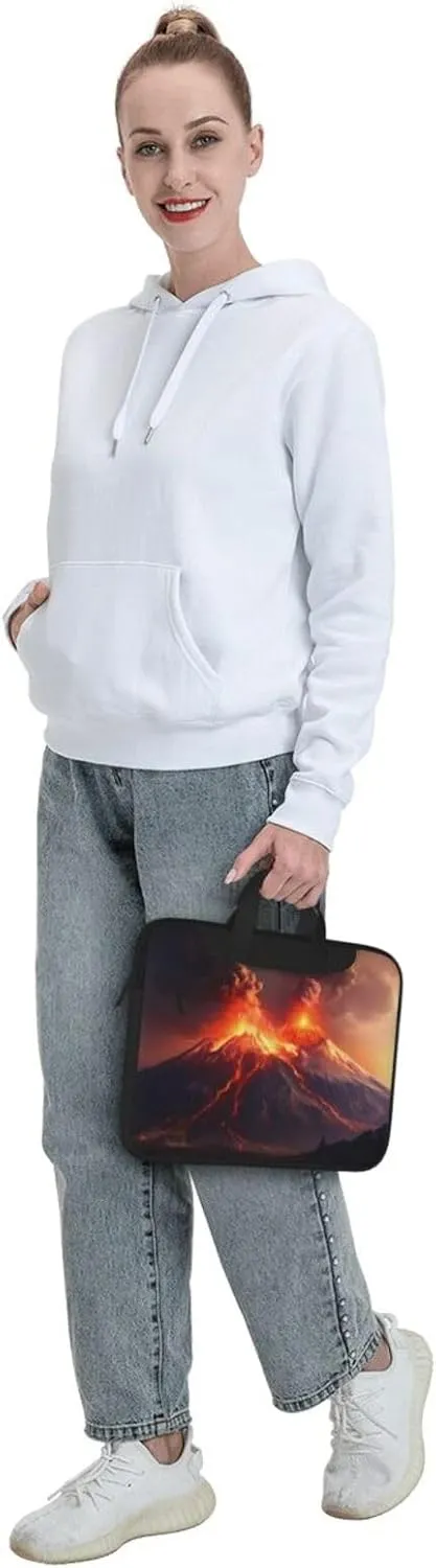 Volcanic Eruptions picture Fashionable and ultra-thin shoulder laptop bag Shockproof soft lining