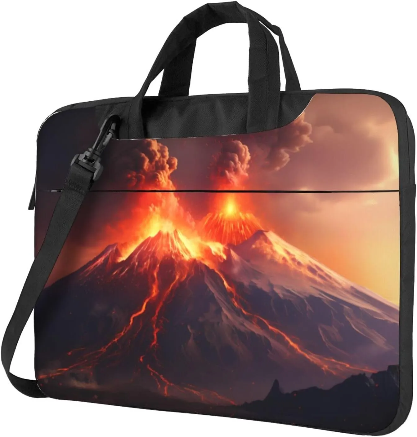 Volcanic Eruptions picture Fashionable and ultra-thin shoulder laptop bag Shockproof soft lining