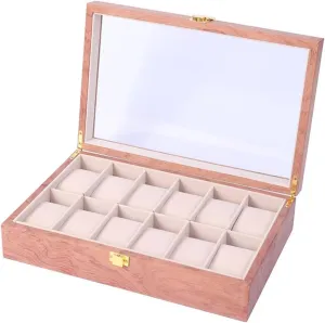 Watch Box Organizer 12 Grid Large Capacity Watch Organizers Multifunctional Watch Collection Box Watch Display Tray Watch Storage watch case