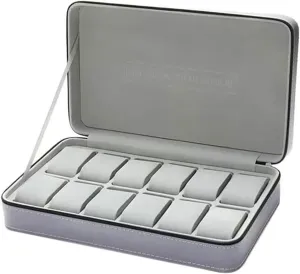Watch Case Large Capacity Watch Storage Box PU Leather Watch Organizer 12 Grid Jewelry Collection Boxes Watch Display Box