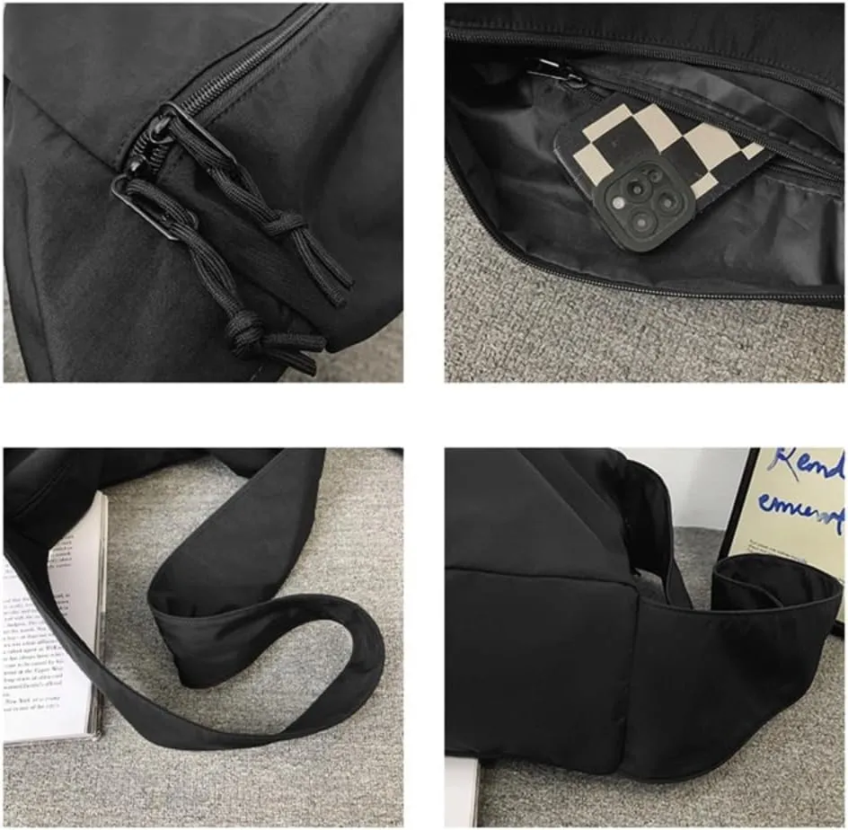 Waterproof Nylon Crossbody Bag Large Capacity Shoulder Bag Travel Bag for Women and Man Sport Bag, Good for Outdoor