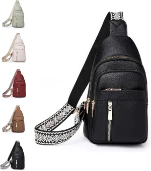 Wbougisay Crossbody Bag, Women Crossbody Chest Bagwith Adjustable Strap, Large Capacity Anti-Theft Solid Color Crossbody Bag