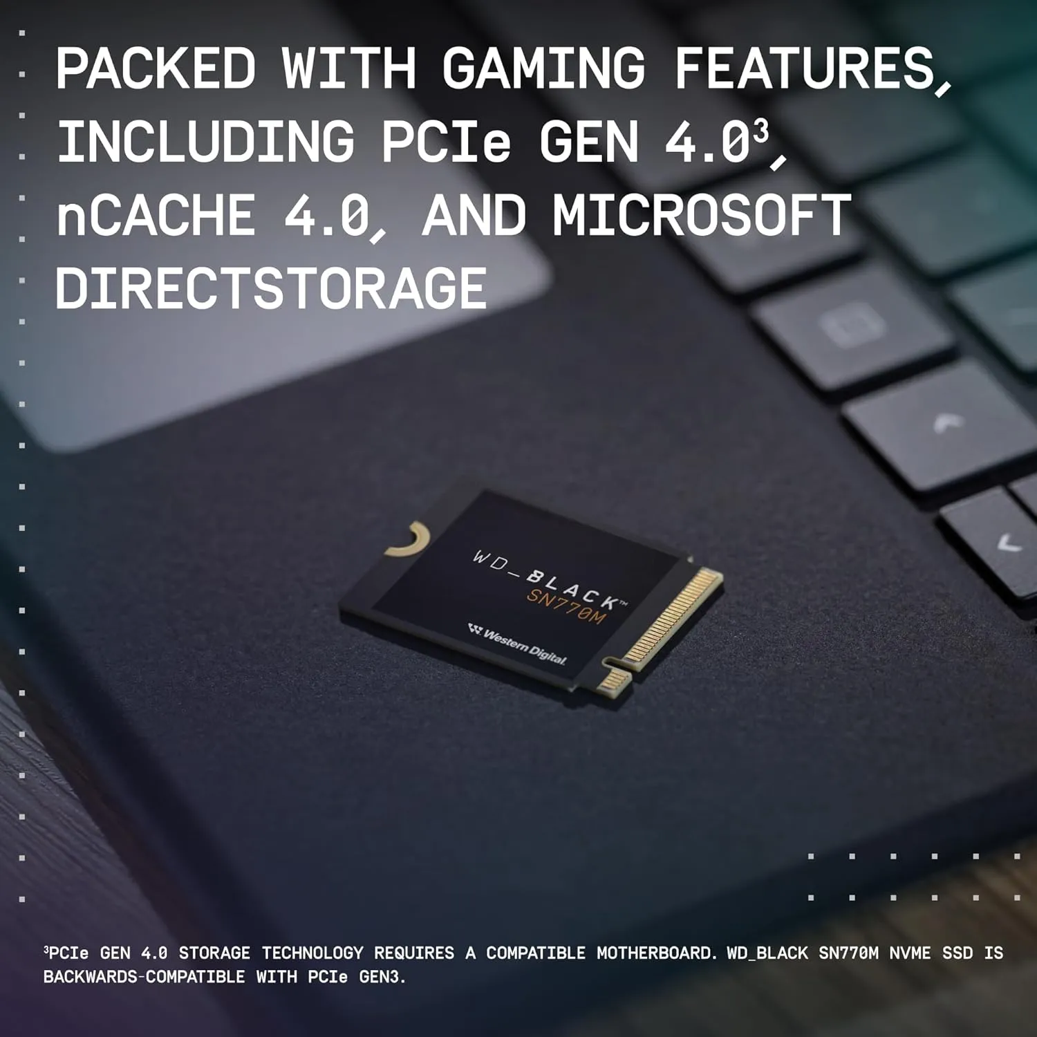 WD_BLACK 1TB SN770M M.2 2230 NVMe SSD for Handheld Gaming Devices, Speeds up to 5,150MB/s, TLC 3D NAND, Great for Steam Deck and Microsoft Surface - WDBDNH0010BBK-WRSN