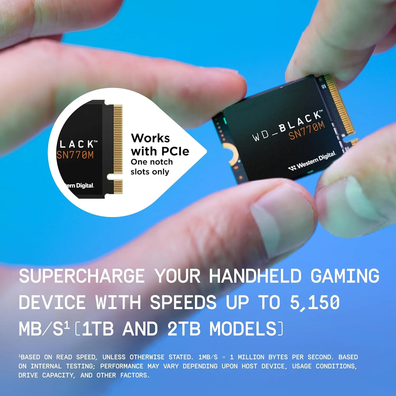 WD_BLACK 1TB SN770M M.2 2230 NVMe SSD for Handheld Gaming Devices, Speeds up to 5,150MB/s, TLC 3D NAND, Great for Steam Deck and Microsoft Surface - WDBDNH0010BBK-WRSN