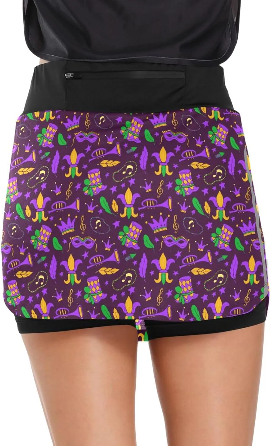 Weeds Leaf Skull Women's Active Performance Skort Lightweight Skirt for Running Tennis Golf Workout Sports