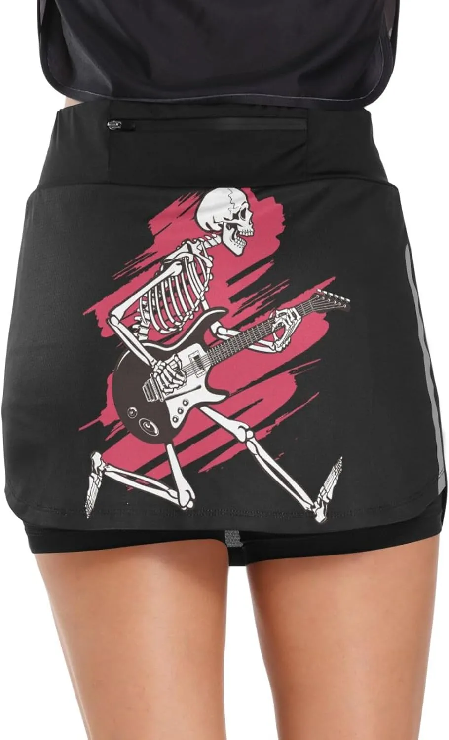 Weeds Leaf Skull Women's Active Performance Skort Lightweight Skirt for Running Tennis Golf Workout Sports