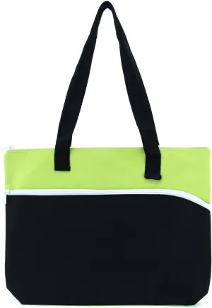 White Accent Zippered Tote Bag/Shoulder Bag/Durable Bag