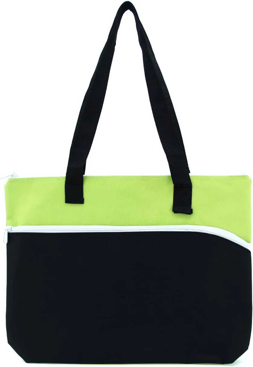 White Accent Zippered Tote Bag/Shoulder Bag/Durable Bag