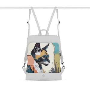 White Laptop Backpack Kitty