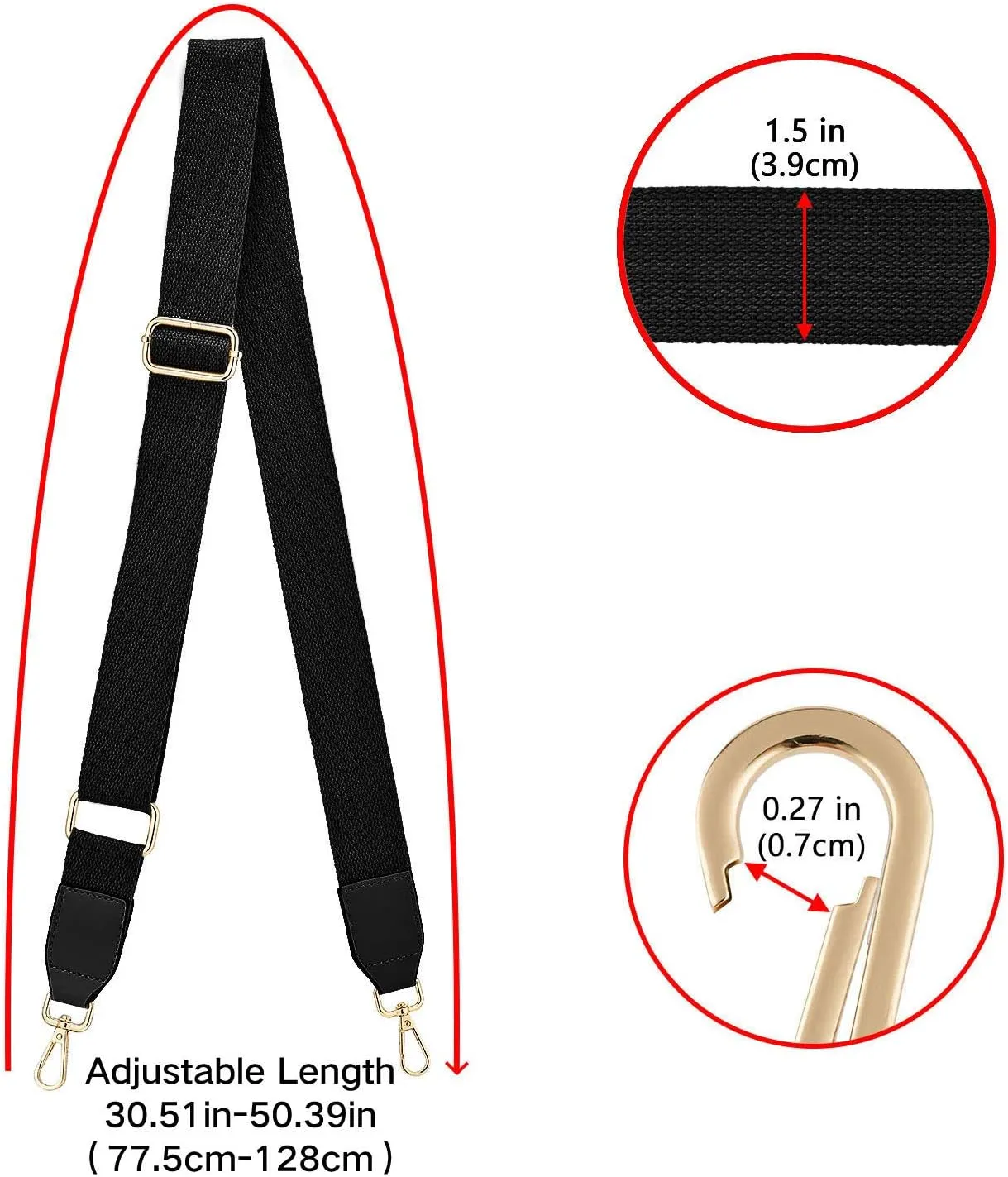 Wide Shoulder Purse Strap Replacement Adjustable Belt Canvas Bag Crossbody Handbag