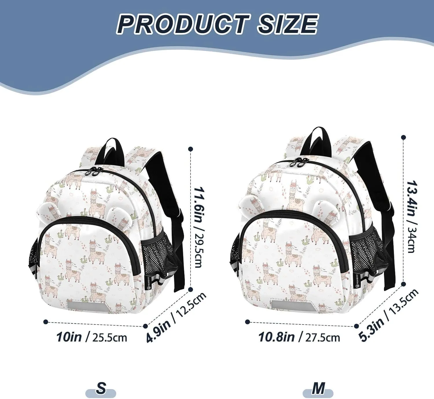 Wild Lama Preschool Backpack Cute Cacti Daycare Bookbag School Backpack with Traction Rope for Kids 3-6