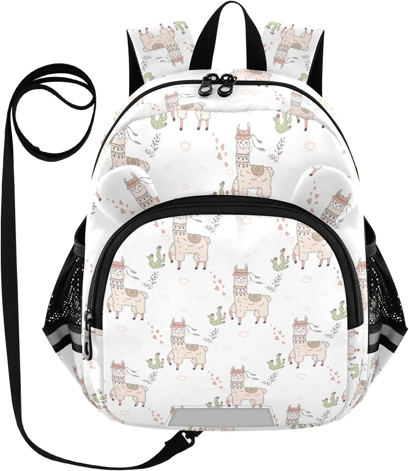 Wild Lama Preschool Backpack Cute Cacti Daycare Bookbag School Backpack with Traction Rope for Kids 3-6