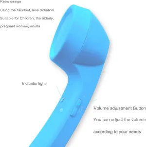 Wireless Bluetooth Mic Headphones Comfort Retro Phone Handset Mic Speaker Phone Call Receiver Compatible with iPhone iOS Android iOS Cell Phone Telephone