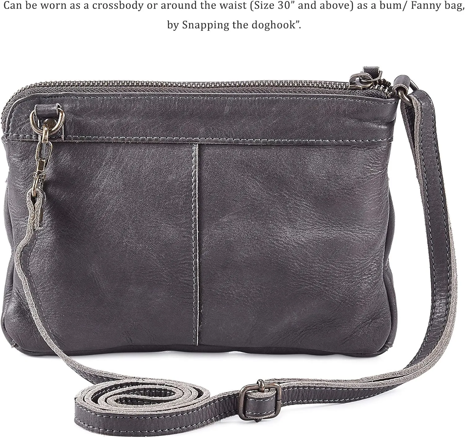 Wise Owl Accessories Small Crossbody Sling Bag Real Leather Purse for Women Crossover Trendy Shoulder Handbag