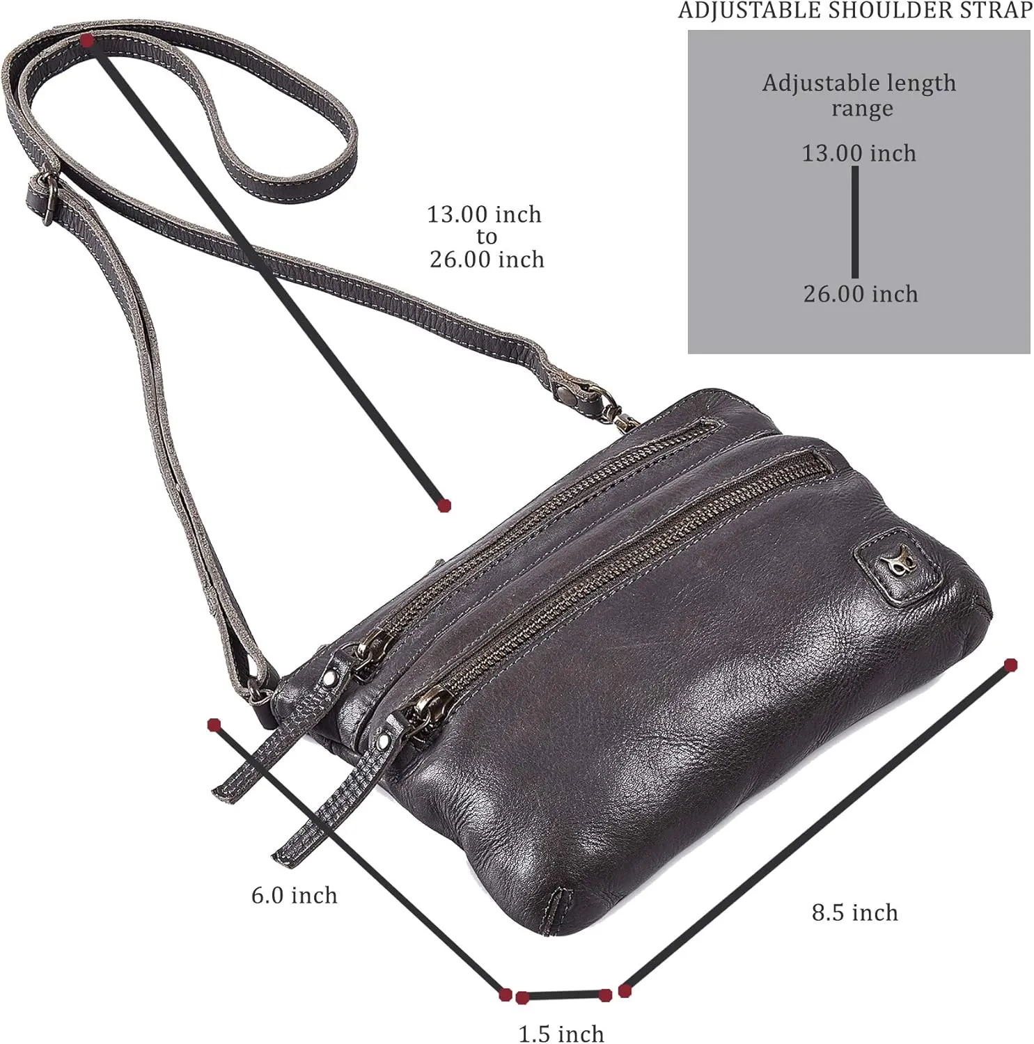 Wise Owl Accessories Small Crossbody Sling Bag Real Leather Purse for Women Crossover Trendy Shoulder Handbag