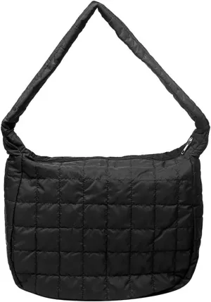 Woman Cozy Crossbody Handbag Fashion Warm Lightweight Bag with Zip Aesthetic Padded Puffy Cotton Sling Bag