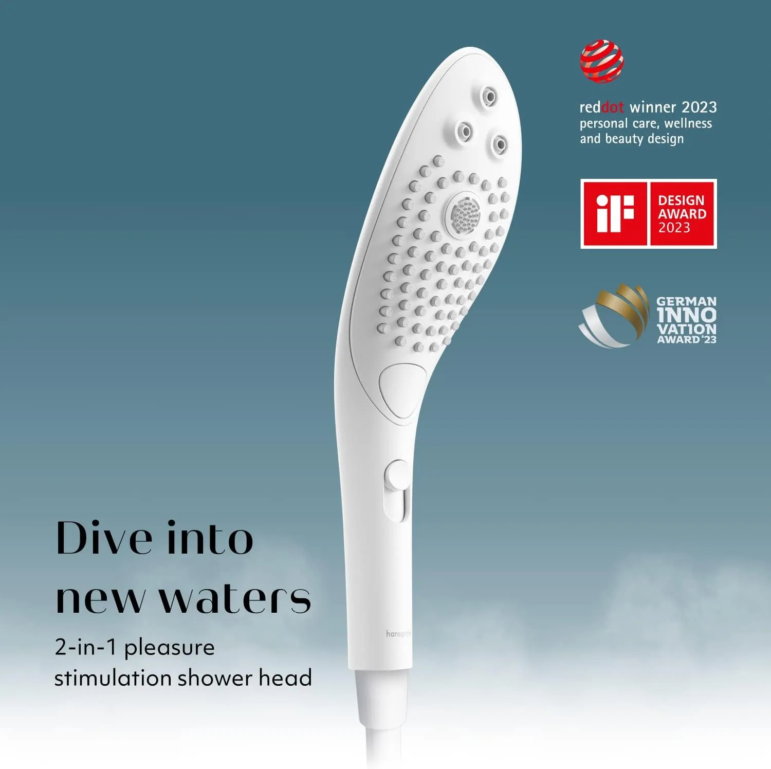 Womanizer Wave Multifunction Shower Head | Special Jet Water Powered Personal Massager | 2in1 Showerhead for Women | Control 3 Pattern Settings | Handheld Water Pressure Massage Tool | White
