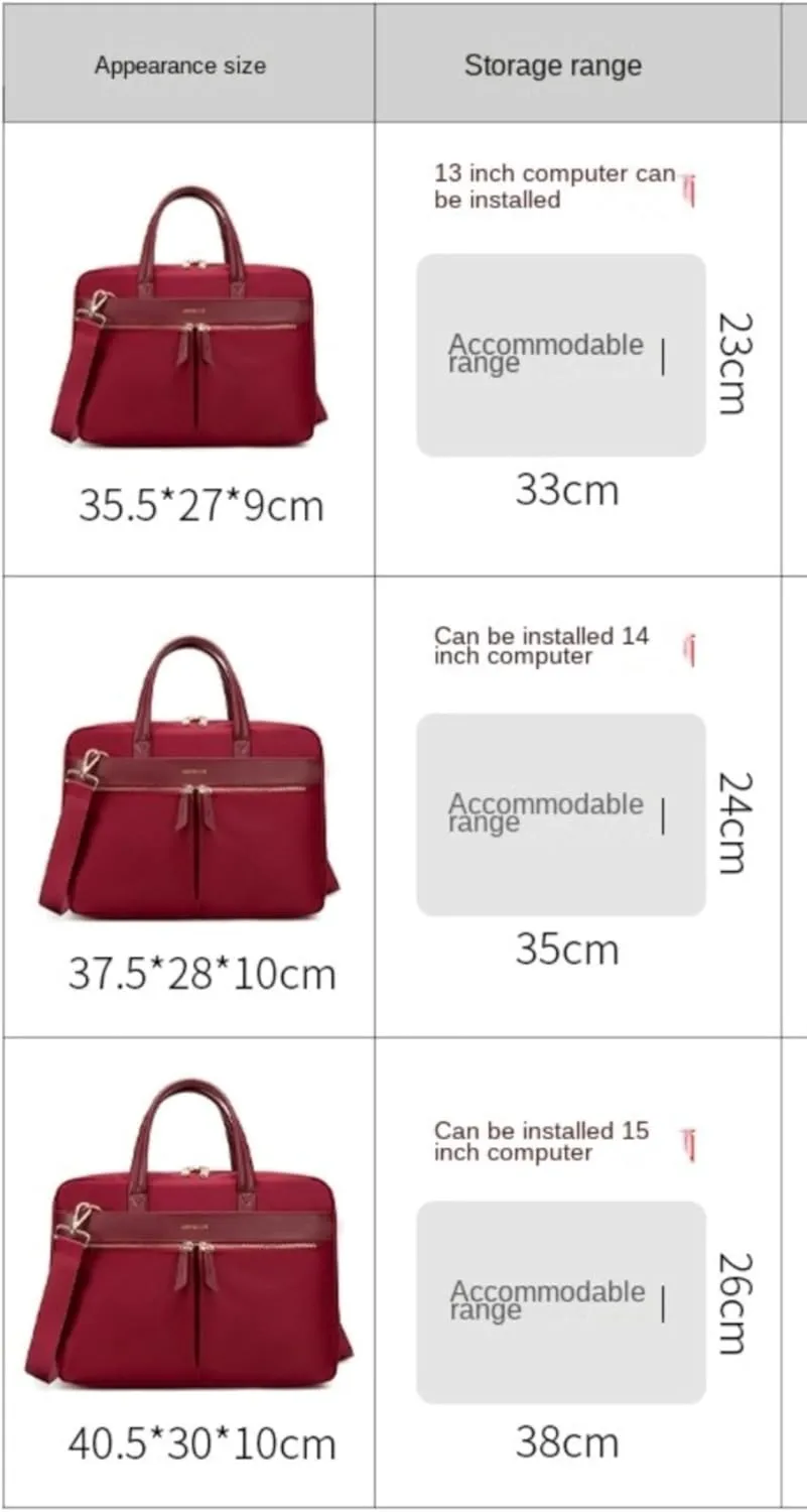 Women 13/14/15 Inch Waterproof Laptop Bag Briefcase Large Case Computer Bag Office Travel Business shoulder bags