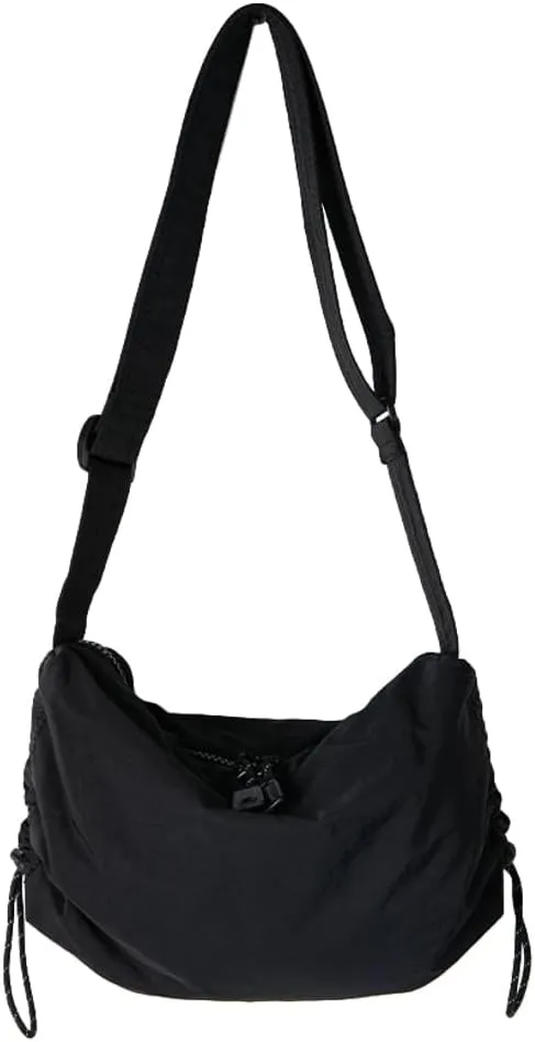Women Casual Nylon Tote Bag Large Canvas Crossbody Purse Dumpling Shoulder Handbag Drawstring Work Travel Bag