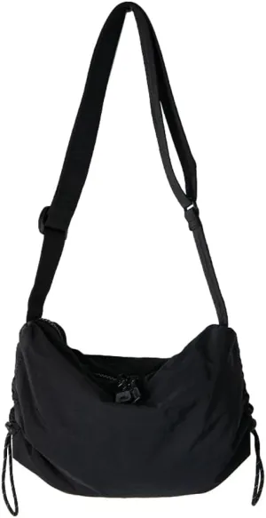 Women Casual Nylon Tote Bag Large Canvas Crossbody Purse Dumpling Shoulder Handbag Drawstring Work Travel Bag