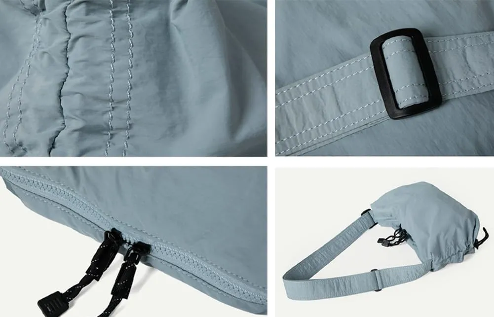 Women Casual Nylon Tote Bag Large Canvas Crossbody Purse Dumpling Shoulder Handbag Drawstring Work Travel Bag