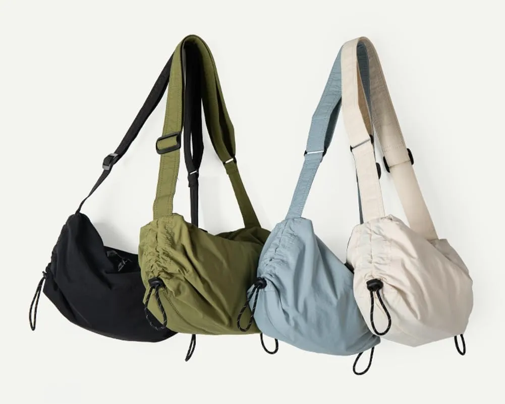 Women Casual Nylon Tote Bag Large Canvas Crossbody Purse Dumpling Shoulder Handbag Drawstring Work Travel Bag
