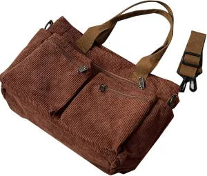 Women Corduroy Shoulder Bag Fashion Cord Handbag Large Capacity Crossbody Bag Shopping Bag Korean Styles Messengers Bag