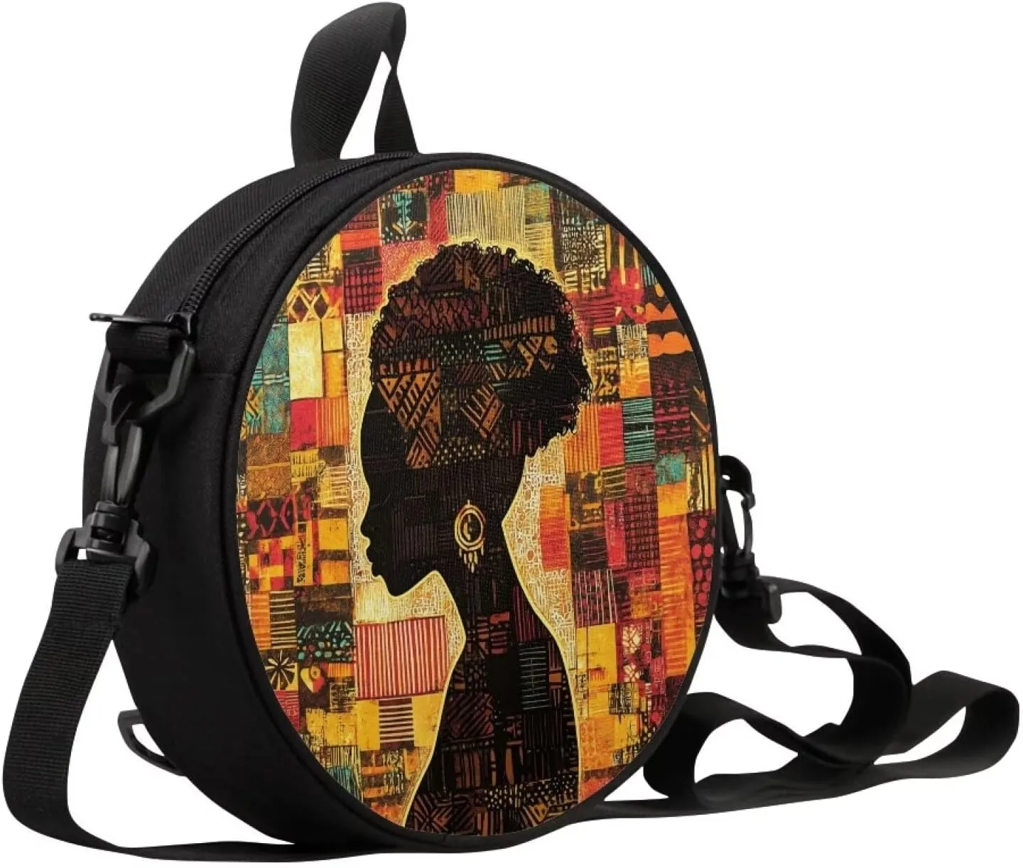 Women Crossbody Bag, Soft Light Round Shoulder Bag, Durable Round Satchel Bag with Zipper for Work Shopping
