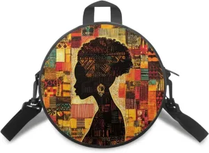 Women Crossbody Bag, Soft Light Round Shoulder Bag, Durable Round Satchel Bag with Zipper for Work Shopping