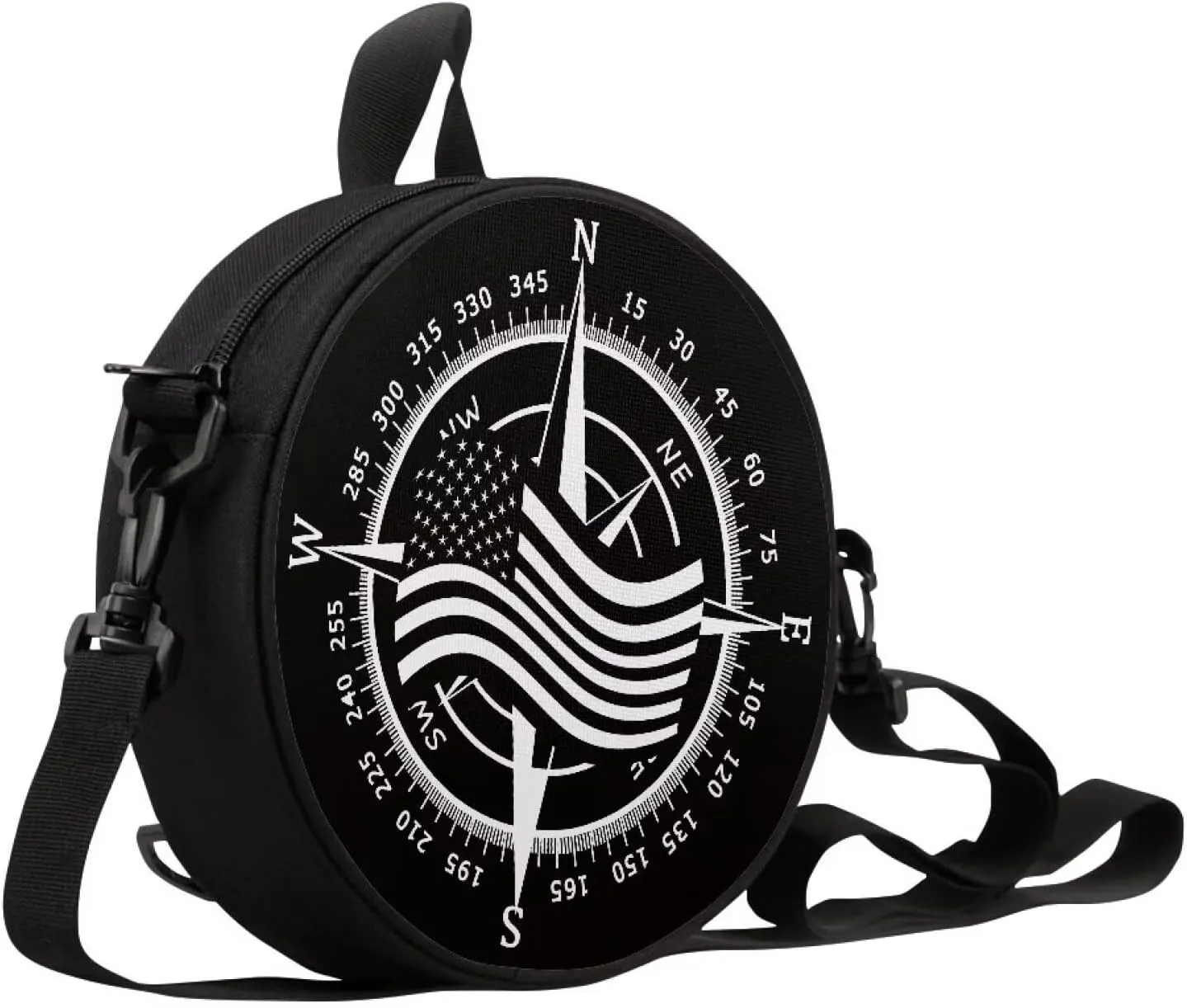 Women Crossbody Bag, Soft Light Round Shoulder Bag, Durable Round Satchel Bag with Zipper for Work Shopping