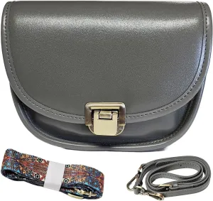 Women Genuine Cow Leather Mini Small Crossbody Shoulder Bag with 2 Detachable Adjustable Straps