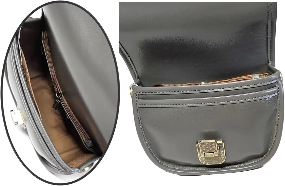 Women Genuine Cow Leather Mini Small Crossbody Shoulder Bag with 2 Detachable Adjustable Straps