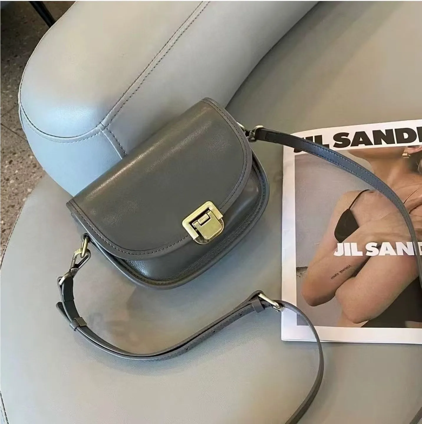 Women Genuine Cow Leather Mini Small Crossbody Shoulder Bag with 2 Detachable Adjustable Straps