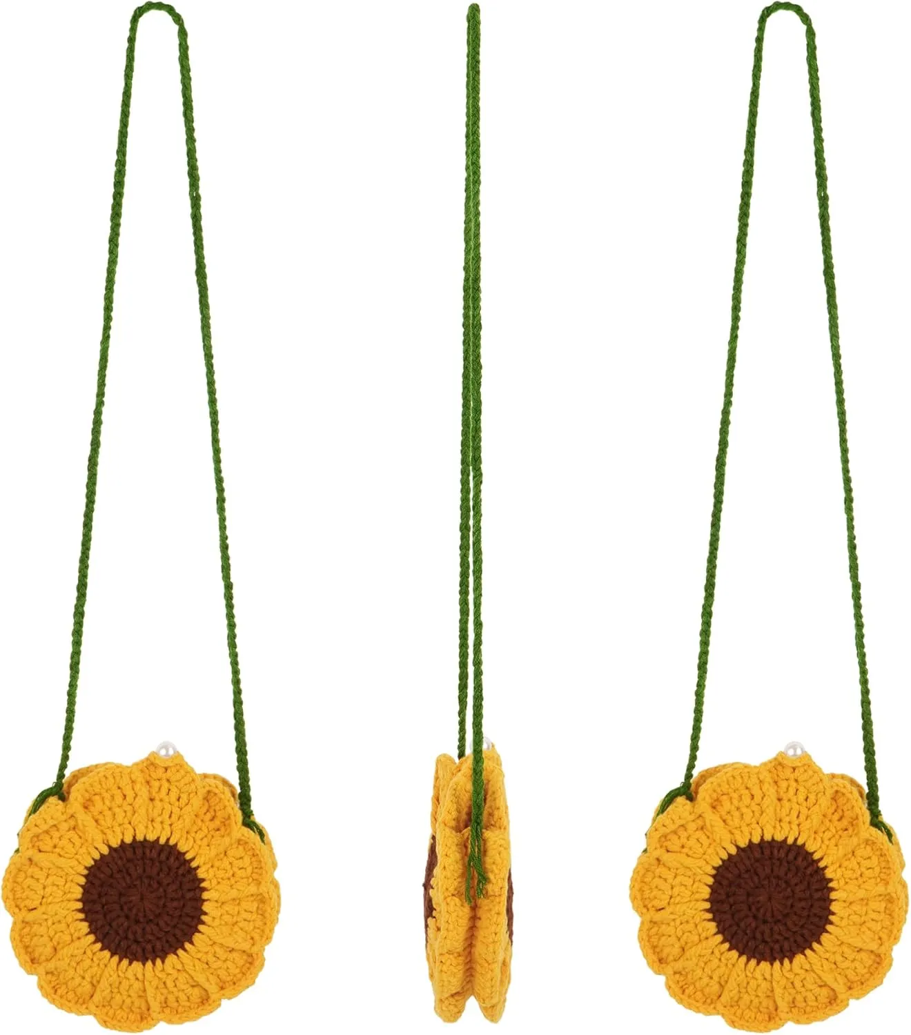 Women Girls Mini Flower Cotton Crochet Crossbody Shoulder Bag Handbag Purse
