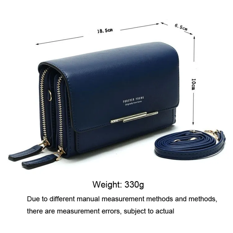 Women Multi-Card Wallet Clutch Bag Large Capacity Casual Single Shoulder Crossbody Bag(Blue)