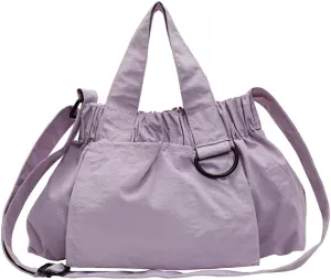 Women Stylish Nylon Shoulder Handbag Large Capacity Crossbody Bag with Adjustable Strap Tote Purse