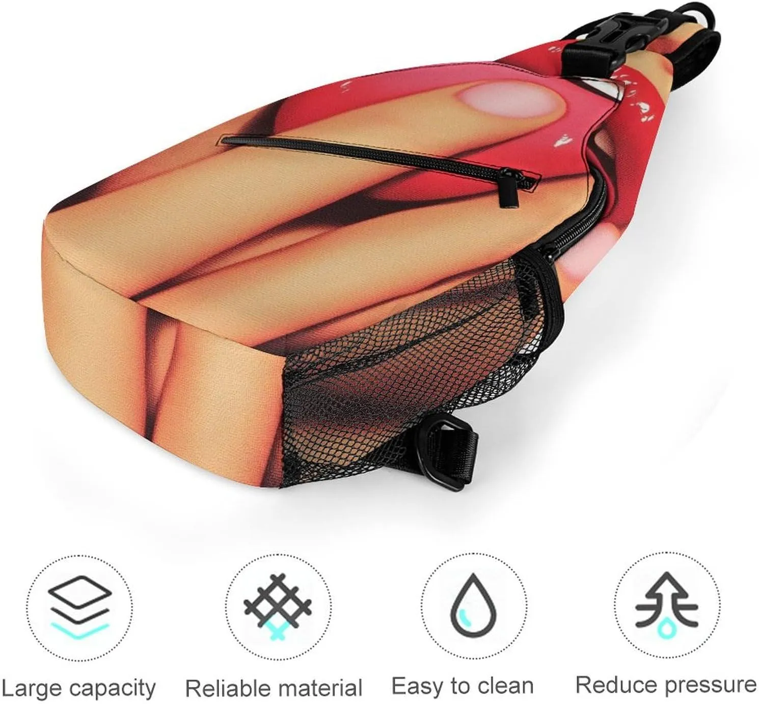 Womens Casual Shoulder Bag African American Black Women Sexy Girl Crossbody Sling Bag Large Capacity Adjustable Gym Chest Bag for Travel Sports Hiking